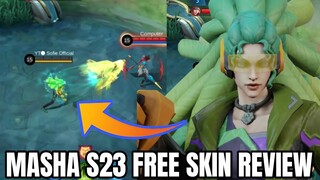 Masha S23 Free Skin Review Skills Update | MLBB