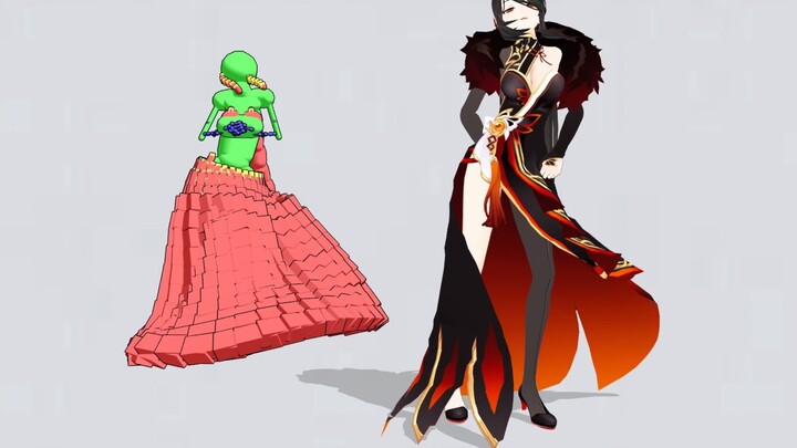 [จัดเก็บเอง] การประมวลผลทางกายภาพของกระโปรงยาวแปลกๆ