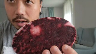 ASMR Oval Shaped Blackberry Yoghurt Ice Cream 🍡🍨🧊 - Eating Sounds