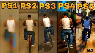 GTA SAN ANDREAS GRAPHICS COMPARISON PS1 VS PS2 VS PS3 VS PS4 VS PS5(INCLUDING CONCEPTS)