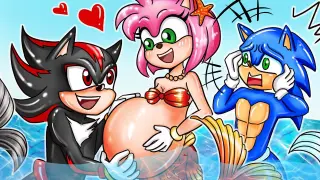 Sonic Mermaid Love Story - Amy Mermaid is Pregnant but.. - Sonic the Hedgehog 2 Animation | CrewPaz