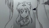 inuyasha /cara paling mudah gambar anime ✨