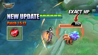 NEW UPDATE - CREEP HP FEATURE, RETRIBUTION DAMAGE, BRODY VOICE - PATCH 1.5.12 MLBB