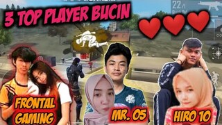 3 TOP PLAYER BUCIN FREE FIRE-INDONESIA 🇮🇩||FRONTAL||MR05||HIRO10