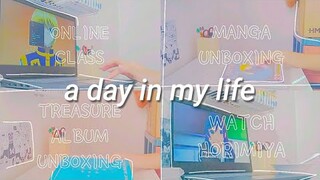 — a day in my life 🌱 online class ; manga and album unboxing ; watching anime | yeon micha