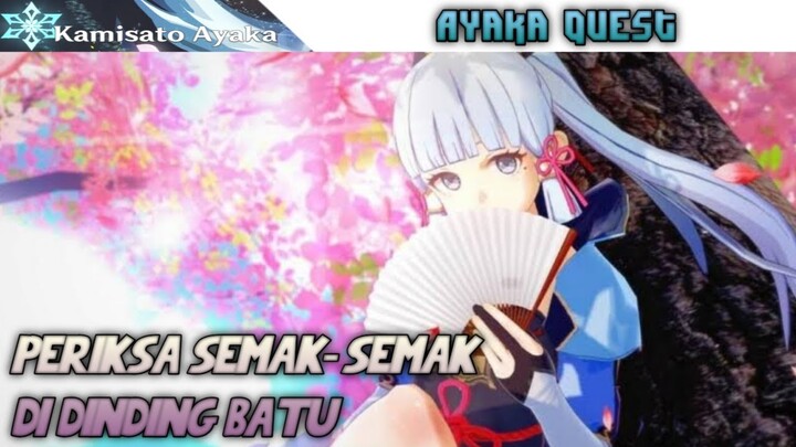 Genshin Impact - Selidiki Semak-semak Di Dinding Batu