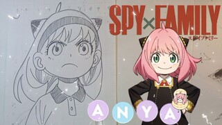 menggambar anya dari anime spy x family