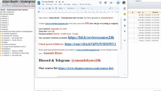 Aidan Booth – Underground Sales System