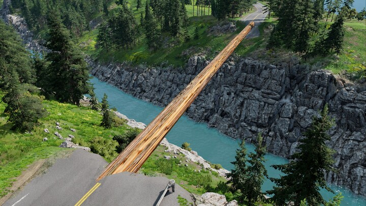 The original bridge didn't collapse, but I just wanted to replace it with a single-plank bridge