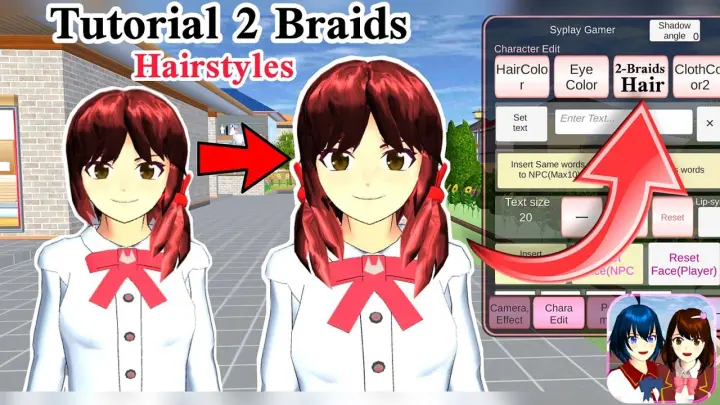 Tutorial How to make Two braids Hairstyle in Sakura School Simulator new Update