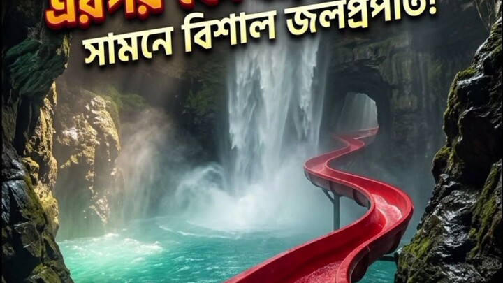 The monster is behind me… now a giant waterfall blocks the slide! 😱🌊 What happens next?