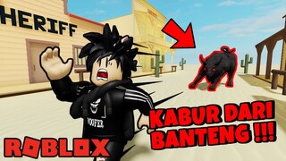 KABUR !!! AKU DI KEJAR BANTENG GILA !!! - Escape Wild West Obby! - roblox gameplay indonesia