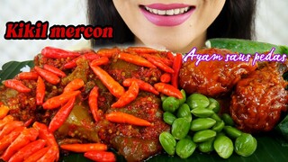 ASMR KIKIL MERCON, AYAM SAUS PEDAS API, PETE | ASMR MUKBANG INDONESIA