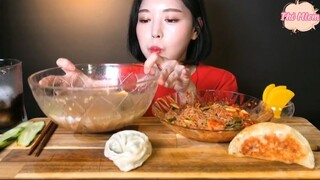 Kimchi củ cải, miến lạnh, sủi cảo kim chi, sủi cảo thịt 8 #amthuc