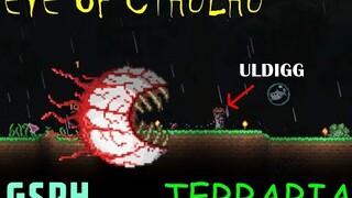 Let's play Terraria! p3 - First Boss Battle! (EYE OF CTHULHU)