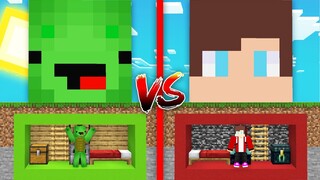 BUNKER JJ VS BUNKER Mikey In Minecraft - Minecraft Build Battle - Noob VS Pro - Maizen Mizen Parody