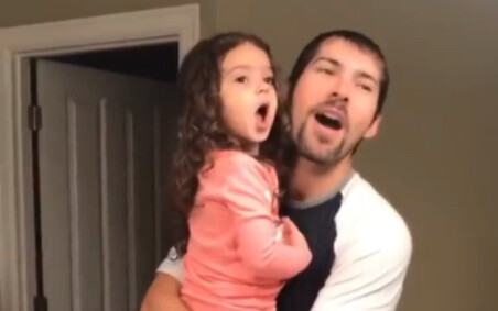The little girl who "grew up eating cuteness" has really grown up. A year later, her father still he