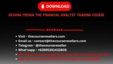 DEVANG MEHRA THE FINANCIAL ANALYST TRADING COURSE