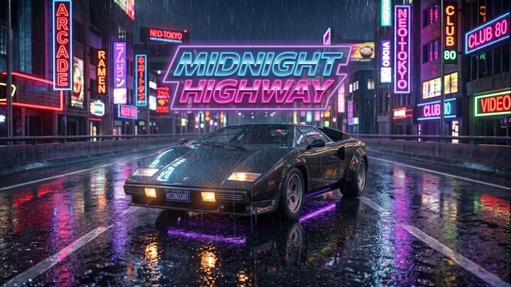Midnight Highway | Darkwave Neon Drive | Lost in the midnight storm | 80s music