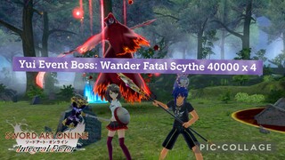 Sword Art Online Integral Factor: Yui Event Boss Wander Fatal Scythe 40000 x 4
