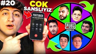 ÇARKI ÇEVİR... ÇIKAN YOUTUBER'I ARAYIP UC İSTE! HER ŞEYİ FULLEDİK! (ÇOK ŞANSLIYIZ 😲) | PUBG Mobile