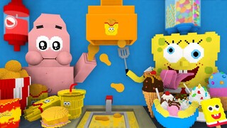 Monster School: SPONGEBOB'S SEASON 2 Work at Fried Chicken, Cinema, Ice Cream! - Minecraft Animation