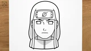 How to draw NEJI HYUGA (Naruto) step by step, EASY