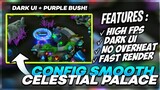 Config Smooth Celestial Map (Black theme + Low Quality Walls + Purple Bush) 60 FPS - Mobile Legends