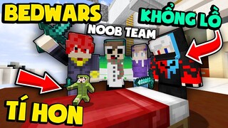 KHANGG CÙNG NOOB TEAM PVP BEDWARS SIÊU TÍ HON VÀ NGƯỜI KHỔNG LỒ NOOB *KHANGG BIẾN HÌNH TÍ HON TROLL