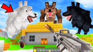 จะเกิดอะไรขึ้น?😨 มนุษย์หมาป่า🐺 ถล่มในมายคราฟ! | MINECRAFT ถล่ม