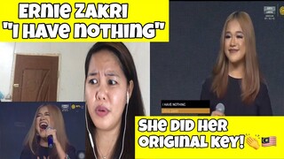 ERNIE ZAKRI - " I HAVE NOTHING " || REACTION 🇲🇾 || Filipina React Channel