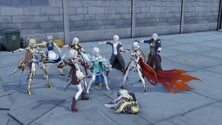 (MMD Honkai Impact 3rd x Touhou) All Kaslana families roasting Otto