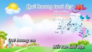 [KARAOKE] QUÊ HƯƠNG TƯƠI ĐẸP - CD CHUẨN BGD - ÂM NHẠC LỚP 1