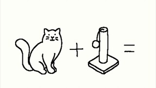 猫 ＋ 抓 粘  =