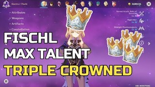 Fischl MAX TALENT TRIPLE CROWN! 4pc PALE FLAME BUILD | Showcase | Boss Fight | Spiral Abyss | Domain