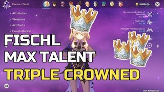 Fischl MAX TALENT TRIPLE CROWN! 4pc PALE FLAME BUILD | Showcase | Boss Fight | Spiral Abyss | Domain