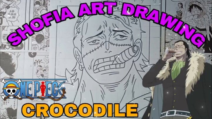 drawing anime one piece, crocodile