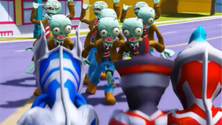 Ultraman is surrounded by zombies