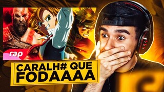 REACT - Rap do Kratos, Meliodas e Naruto - O PODER DA MINHA IRA | NERD HITS (Live de nanatsu agora)