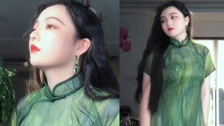 Hijau yang berkilauan seperti cahaya—cheongsam ini benar‑benar memikat hati saya—review untuk berat 
