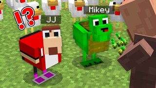 How Baby Mikey & JJ Shapeshift to CHICKENS in Minecraft challenge CHICKEN (Maizen Mizen Mazien)