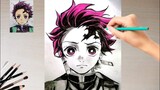 demon slayer drawing | how to draw demon slayer character| how to draw tanjiro | anime drawing #art
