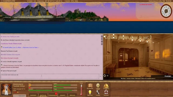 🔴 Titanic Voyage RPG 2026 ( Episode 04 ) - Première Escale À Cherbourg