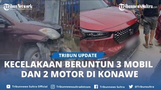 Kecelakaan Beruntun Depan Pasar Wawotobi  Konawe Sultra, Libatkan 3 Mobil dan 2 Motor