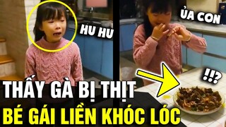 Bé gái KHÓC LÓC khi biết CHÚ GÀ mình nuôi đã bị thịt, 1 lát sau lại ăn NGON LÀNH | Tin Nhanh 3 Phút