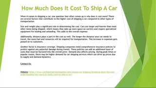 How Much Does It Cost To Ship A Car