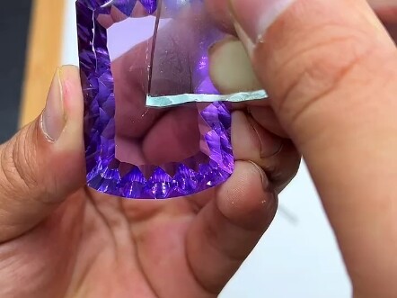 The processing of a piece of amethyst