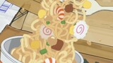 【哆啦A梦美食篇】杯面披萨奶油烤菜拉面点心大餐生日会盒饭，这日本的小泡面那么多料嘛！！