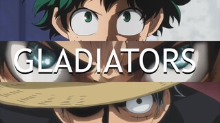 My Hero Academia x Attack on Titan x One Piece AMV - Gladiators