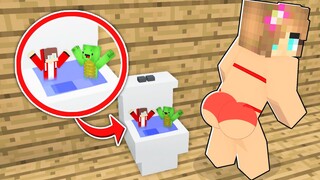 Tiny JJ and Mikey TROLLED GIRL in TOILET in Minecraft! - Parody Story(Maizen TV)